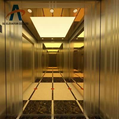 Factory Gold design Metal texture Villa home elevator lifts with small display panel